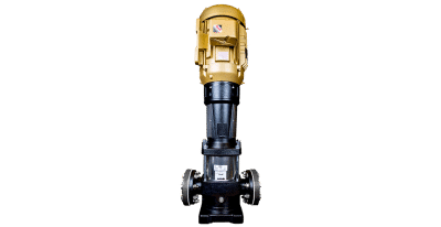 black and gold vertical water pump